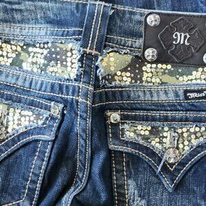 Miss Me Signature Bling Bootcut Camo Jeans Size 26